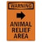Signmission Safety Sign, OSHA WARNING, 5" Height, Animal Relief Area, Portrait OS-WS-D-35-V-12967 - alternate 1